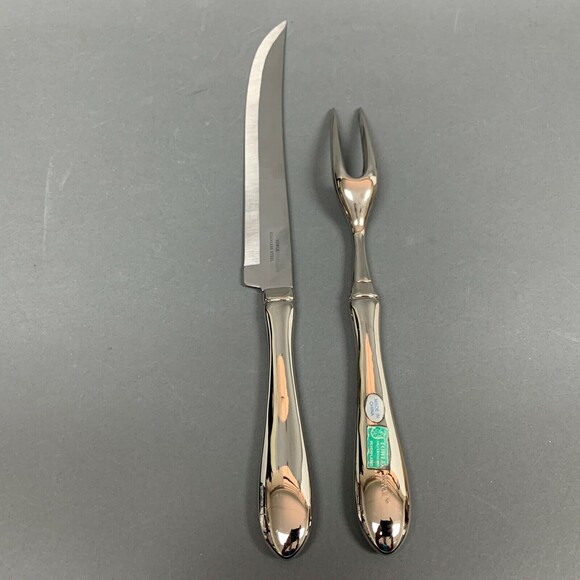 Towle Silversmiths Stainless Steel Silver Plate Serving Fork Knife with Box - Picture 3 of 10